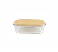 BIRAMBEAU - Ustensiles de Cuisine Boîtes en Verre Alimentaire Hermétiques Couvercle Bambou 370mL - Idéal Conservation