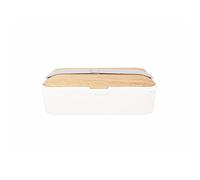 Birambeau - Ustensiles de Cuisine - Lunch Box - 1 Compartiment - sans BPA - Zéro Déchet - 600ml - Couverts Inclus, Crème,blanc