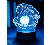 BIRBANN Lampe 3D Illusion Coquillage, éclairage LED tactile 7 couleurs