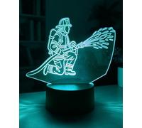 BIRBANN Lampe LED 3D Illusion Pompier Veilleuse - Lumière changeante 7 couleurs pour chambre de garçon, veilleuse apaisante pour une atmosphère propice au sommeil, cadeau pour enfants et adolescents