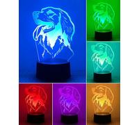 BIRBANN Veilleuse Chien 3D, Lampe LED Tactile 7 Couleurs Changeantes pour Enfants, Alimentation USB, Décoration Chambre Art Moderne, Cadeau Anniversaire Noël
