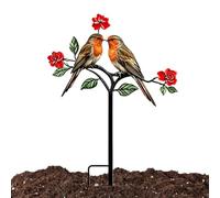 Bird Garden Stake - Weather-Resistant Iron Planter Decoration | Metal Birds
