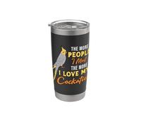Bird Lovers I Love My Calopsitel Retro Joli Cockatiel Propriétaires de calopsittes Gobelet isotherme en acier inoxydable double paroi