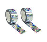 Bird Scare Tape - 50m X 2.5cm, 164Ft Animal Prevention Ribbon | 2 Rolls Silver Reflective Bird Scare Tape,for Sliding Glass Door, Balcony, Porch, Roof, Garden, Patio, Window, Outside