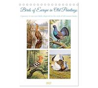 Birds of Europe in Old Paintings (Desk Calendar 2027 DIN A5 portrait), CALVENDO 12 Month DeskCalendar: Rare encounters with European birdlife rendered in the classic style of nature illustration