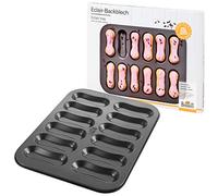 Birkmann 210233 - Eclair - Moule pour 12 éclairs et biscuits à cuillère - Avec revêtement antiadhésif de qualité supérieure - Sans BPA - Avec recette - 35 x 27 cm