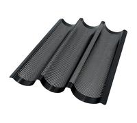 Birkmann Bread Buddies 331006 Moule à baguettes perforé en acier au carbone pour 3 baguettes avec revêtement antiadhésif et idée de recettes