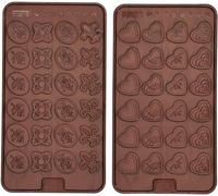 Birkmann Chocolaterie : Moules en silicone pour chocolat et décorations, lot de 2, fabriqués à partir de silicone de qualité alimentaire, sans BPA et lavables au lave-vaisselle, dimensions : 21 x 11,5