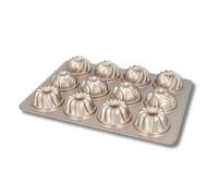 Birkmann, Contoura 887077 Plaque à kouglof en fonte d'aluminium 4 compartiments avec revêtement antiadhésif et recette Violet bronze Ø env. 24 cm