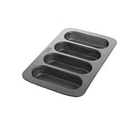 Birkmann Moule à Baguettes Anti-adhésif en Acier Gris Foncé 34,7 x 21,5 x 3,08 cm pour 4 Mini Baguettes