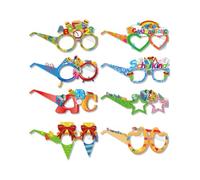 BIRLOZA 8 Pièces Décoration Rentrée Scolaire 2026, Lunettes Écolier, Set de Lunettes Lettres 123, Décoration de Table Cadeaux, Fille Garçon, Lunettes en Papier pour Fête Scolaire, pour Enfants