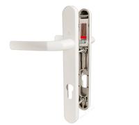 Birmingham Hoppe Paire de poignées blanches 92PZ ou 92 mm avec levier à ressort UPVC PVC Fixations centre à centre 122 mm