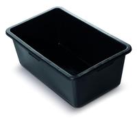 BirnePower Bac à mortier rectangulaire 80 litres KCON80. Auge de maçon Robuste en Plastique Noir avec échelle de Mesure et 4 poignées pour Ciment (1 Pièce)