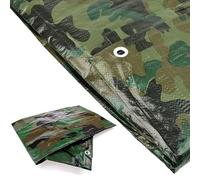 BirnePower Bâche de Protection Premium 1,5x2,4m (3,6m²) Camouflage, Imperméable 90g/m² avec Œillets et Coins Renforcés, pour Bois, Jardin, Bivouac et Bateau, Résistante