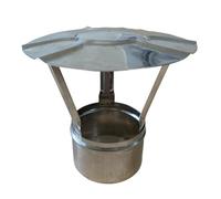 BirnePower Chapeau de Cheminée Pare-Pluie Ø 120mm INOX, Embout à Emboîter pour Tuyau de Poêle, Résistant aux Acides 1.4404, Épaisseur 0,6mm