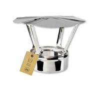 BirnePower Chapeau de Pluie 100 mm en Acier Inoxydable, Accessoire pour Tuyau de Poêle, Conduit de Cheminée et Évacuation des Gaz