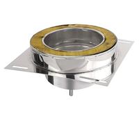 BirnePower Collecteur de Condensats avec Plaque 130/200 mm en Acier Inoxydable, pour Tube Double Paroi Isolé, Conduit Cheminée, Chauffage et Évacuation des Fumées, Épaisseur 0,6 mm
