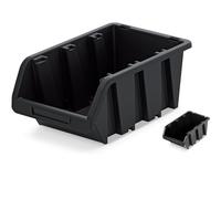 BirnePower Extra Grands Bacs à Bec Empilables TRUCK 23 KTR23 Noir 230x160x120 mm Plastique. Casiers de Rangement pour Outils, Atelier et Garage (Lot de 20)