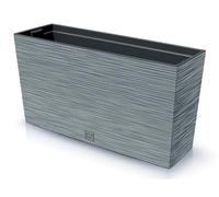 BirnePower Jardinière Rectangulaire Furu Case M avec Insert Amovible, Cache-Pot Strié pour Intérieur et Extérieur, Résistant au Gel et Rayons UV, 77x41 cm, Gris