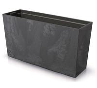 BirnePower Jardinière Rectangulaire Urbi Case M Effect avec Insert, Cache-Pot Aspect Béton pour Intérieur et Extérieur, Résistant au Gel et UV, 77x41 cm, Anthracite