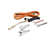 BirnePower Kit Chalumeau Gaz 4 Pièces avec Adaptateur | Brûleur à gaz professionnel atteignant 1850°C avec tuyau et adaptateur pour le brasage et la toiture.