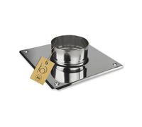 BirnePower Plaque de Base 150 mm en Acier Inoxydable, Accessoire pour Tuyau de Poêle, Conduit Cheminée et Évacuation des Fumées