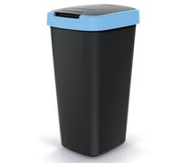 BirnePower Poubelle de Cuisine 25L avec Couvercle Oscillant, Collecteur de Déchets Bleu, Corbeille à Papier Compacta Q, Idéal pour le Tri Sélectif, Dimensions 53x29x26cm