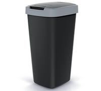 BirnePower Poubelle de Cuisine 25L avec Couvercle Oscillant, Collecteur de Déchets Gris, Corbeille à Papier Compacta Q, Idéal pour le Tri Sélectif, Dimensions 53x29x26cm