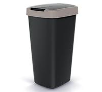 BirnePower Poubelle de Cuisine 45L avec Couvercle, Collecteur de Déchets Marron, Corbeille à Papier, Bac de Tri Compacta Q, Grande Capacité, Dimensions 61,2x39,4x29,8cm