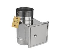 BirnePower Trappe de Ramonage avec Porte 140x140, Raccord 100 mm en Acier Inoxydable, Accessoire pour Tuyau de Poêle, Conduit Cheminée et Évacuation des Fumées