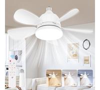Birnetek® Ventilateur Plafond avec Lumiere, Plafonnier Ventilateur de Plafond avec Telecommande, Dimmable, 5 Pales, 3 Vitesses, 46cm pour Salon, Chambre, Chambre D'enfants(Sans douille E27)