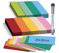 BIROYAL Lot de 50 bandes magnétiques inscriptibles avec 1 marqueur - Aimants de 8 x 3 cm à écrire - Aimants inscriptibles pour tableau blanc, réfrigérateur, armoire en métal