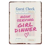 BIRXPMOS Aluminum Metal Sign Now Serving Fun Dinner Vintage Funny Wall-Art for Kitchen Cafe Bedroom Bar Decor (8 X 12 in)