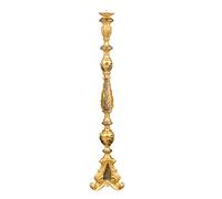Biscottini Bougeoir Bois L30,5XPR30,5XH150 cm - Bougeoir Bois - Bougeoir Or Noir Fabriqué en Italie - Chandelier Shabby - Chandelier de Terre