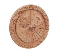 Biscottini Cadran solaire en terre cuite 53 x 6 x 53 cm fabriqué en Italie - Panneaux décoratifs soleil et lune - Décoration d'intérieur en terre cuite - Accessoires de maison - Horloge de jardin -