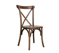 Biscottini Chaise de cuisine vintage en bois de frêne L 42 x P 43 x H 88 cm - Chaises de salle à manger - Chaises de salle à manger en bois - Chaises de salon assise en rotin Cross (Noyer/bois)