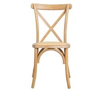 Biscottini Chaise en Bois et en Rotin Style Bistrot avec Dossier en Croix - Chaises pour Cuisine, Salle à Manger, Bar et Restaurant Thonet - Chaises en Osier Vintage - Chaise Empilable Rustique Cross