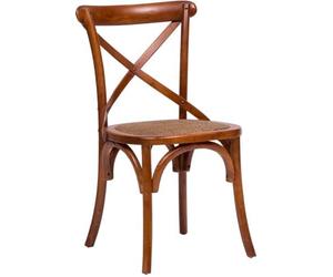 Biscottini Chaise en bois massif Vintage Thonet 48x52x88 cm - Chaise de cuisine en rotin et dossier croisé - Chaises de salle à manger - Chaises d'extérieur et d'intérieur Bistrot Rustiche Cross