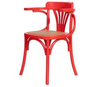 Biscottini Chaises de salle à manger en bois et rotin - Chaise cuisine et salon avec accoudoirs - Chaises d'extérieur et d'intérieur - Chaise en peluche rustique vintage - Fauteuil salon - Fauteuil