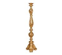 Biscottini Chandelier Bois L30,5XPR30,5XH120 cm - Bougeoir de Terra - Bougeoir Bois - Bougeoir Or Made in Italy - Chandelier Shabby