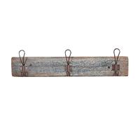 Biscottini Cintre mural en bois 58 x 15 cm | Cintre peignoir de bain avec crochets | Porte-manteau mural