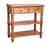 Biscottini Console Shabby 80 x 38,5 x 80 cm fabriquée en Italie | Table d'entrée Style Baroque Finition Or, 80x38,5x80 cm