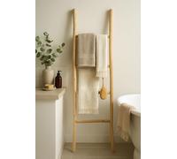 Biscottini Escalier décoratif en bois - porte-serviettes mural en métal, Bambu