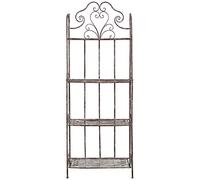 Biscottini Etagere porte-pot de balcon en fer forgé 165x63x33 cm | Etagere rangement cuisine | Etagere salle de bain accessoire | Meuble de rangement