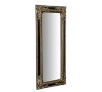 Biscottini Miroir Miroir Empire Mural - Miroir à Suspendre Vertical ou Horizontal L35,5 x PR4,5 x H82,5 cm - Fabriqué en Italie - Finition Argent et Noir Antique