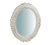 Biscottini Miroir Mural Vertical/Horizontal en Bois Finition Feuille Or Antique Ovale Fabriqué en Italie