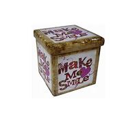 Biscottini Pouf de rangement pour enfants et adultes 33 x 33 x 33 cm | Boîtes de rangement refermables avec couvercle | Pouf de rangement carré avec décorations