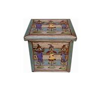 Biscottini Pouf de rangement pour enfants et adultes 33 x 33 x 33 cm | Boîtes de rangement refermables avec couvercle | Pouf de rangement carré avec décorations