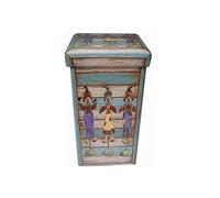 Biscottini Pouf de rangement pour enfants et adultes 33 x 60 x 33 cm | Boîtes de rangement refermables avec couvercle | Pouf de rangement carré avec décorations