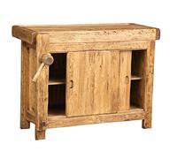 Biscottini table haute 119 x 67 x 90 cm Made in Italy | Meuble cuisine en bois massif | Établi pliant | Table haut cuisine en bois